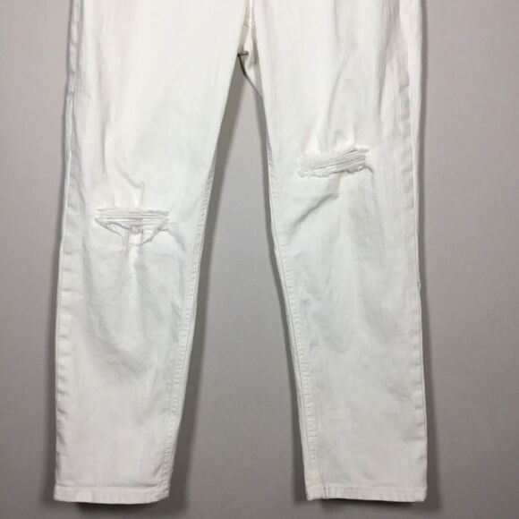 Vintage American brand creamy white distressed jeans waist 34” inner leg 25 1/2” - Picture 3 of 8